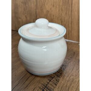 Sunrise by Pfaltzgraff Covered Sugar Bowl With Lid Stoneware Sky Blue & Peach